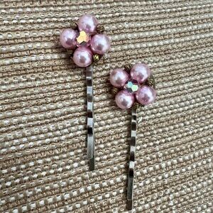 Pink Floral Hair Pins